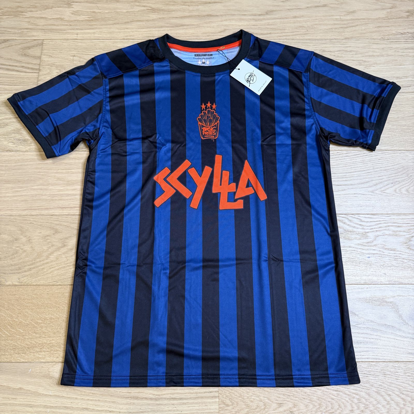 Maillot sublimation bleu face avant avec placements